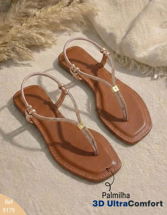 Rasteira Prime Comfort dourada