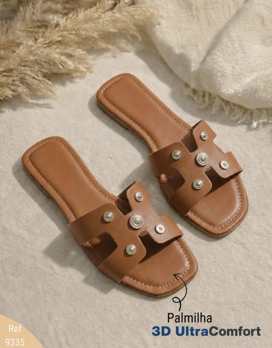 caramelo Rasteira Prime Comfort Haga enfeite