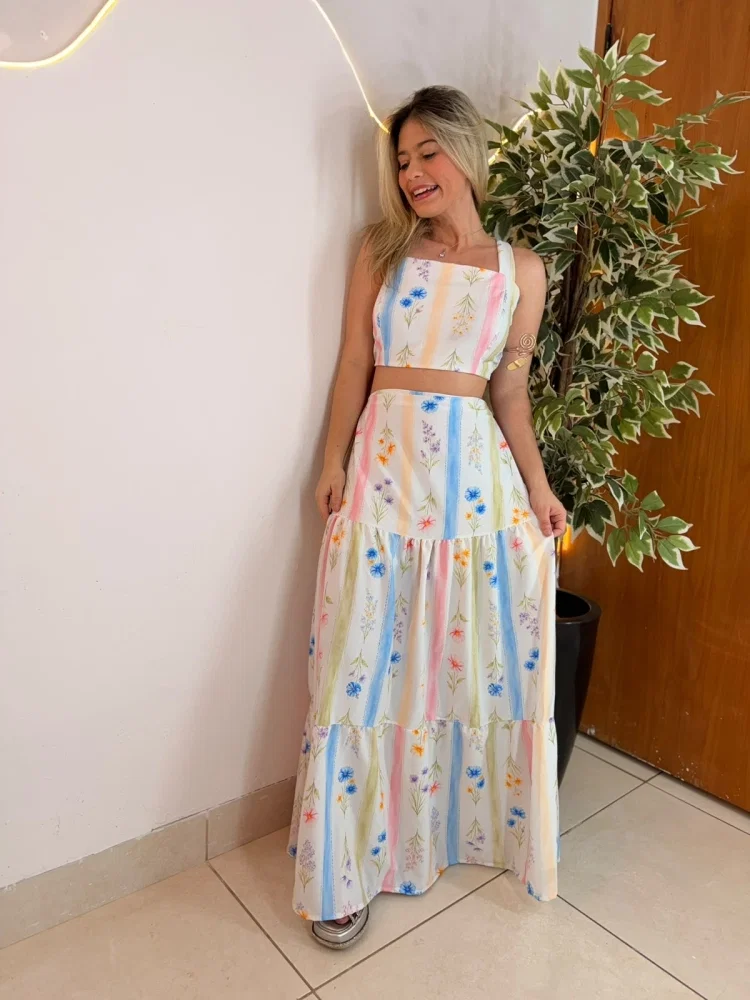 CONJUNTO ALÇA CORES FLORES