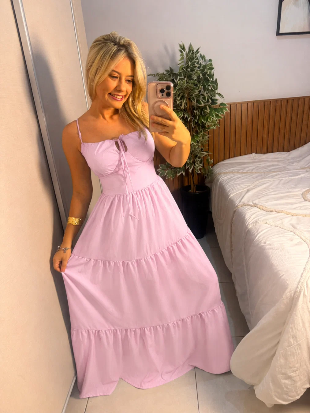 VESTIDO JULIA ROSA LISO