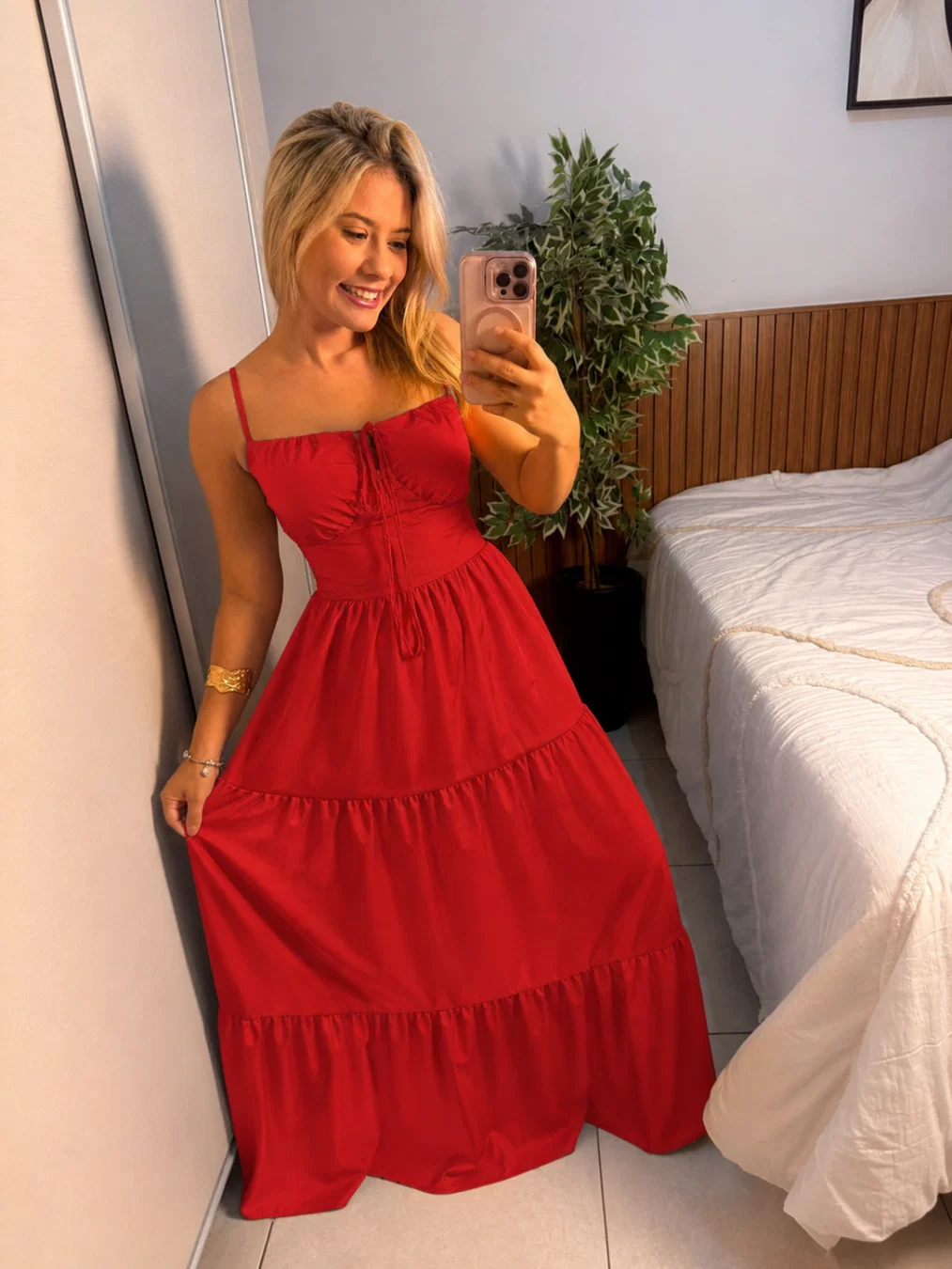 VESTIDO JULIA VERMELHO LISO
